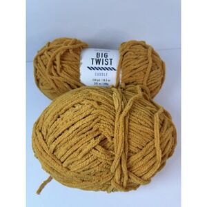 Big Twist Cuddle Yarn Lot of 2 Gold Blanket Yarn 220yd Each